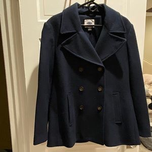 Navy blue peacoat wool, used it a few times only